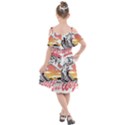 Gray Wolf Beach Waves A Wolf Animal Retro Kids  Cut Out Shoulders Chiffon Dress View2