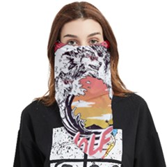 Gray Wolf Beach Waves A Wolf Animal Retro Face Covering Bandana (triangle) by pakminggu