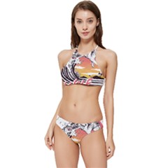 Gray Wolf Beach Waves A Wolf Animal Retro Banded Triangle Bikini Set by pakminggu