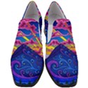 Psychedelic Colorful Lines Nature Mountain Trees Snowy Peak Moon Sun Rays Hill Road Artwork Stars Women Slip On Heel Loafers View1