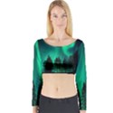 Aurora Northern Lights Phenomenon Atmosphere Sky Long Sleeve Crop Top View1