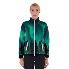 Aurora Northern Lights Phenomenon Atmosphere Sky Women s Bomber Jacket by pakminggu