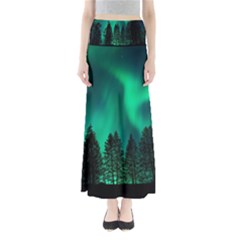 Aurora Northern Lights Phenomenon Atmosphere Sky Full Length Maxi Skirt by pakminggu