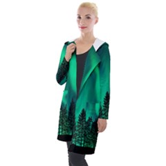 Aurora Northern Lights Phenomenon Atmosphere Sky Hooded Pocket Cardigan