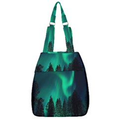 Aurora Northern Lights Phenomenon Atmosphere Sky Center Zip Backpack by pakminggu