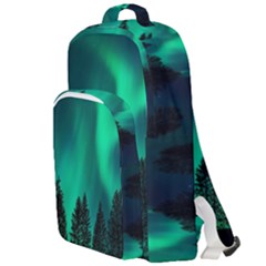 Aurora Northern Lights Phenomenon Atmosphere Sky Double Compartment Backpack by pakminggu