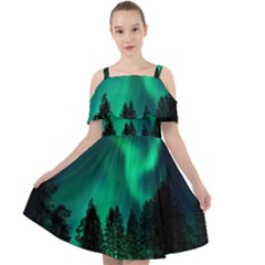 Aurora Northern Lights Phenomenon Atmosphere Sky Cut Out Shoulders Chiffon Dress by pakminggu