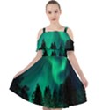 Aurora Northern Lights Phenomenon Atmosphere Sky Cut Out Shoulders Chiffon Dress View1