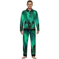 Aurora Northern Lights Phenomenon Atmosphere Sky Men s Long Sleeve Velvet Pocket Pajamas Set by pakminggu