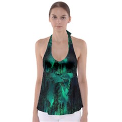 Aurora Northern Lights Celestial Magical Astronomy Babydoll Tankini Top by pakminggu