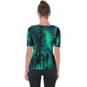 Aurora Northern Lights Celestial Magical Astronomy Shoulder Cut Out Short Sleeve Top View2