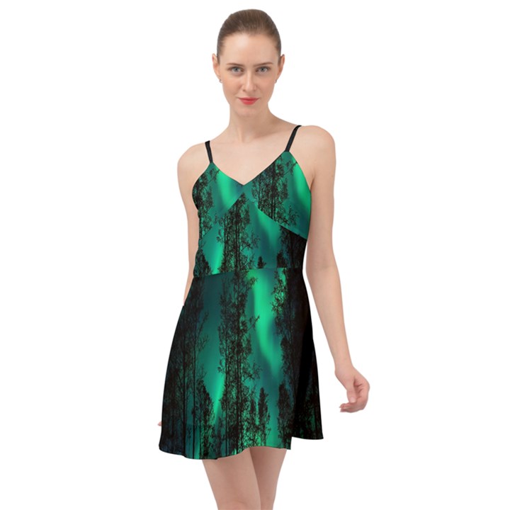 Aurora Northern Lights Celestial Magical Astronomy Summer Time Chiffon Dress