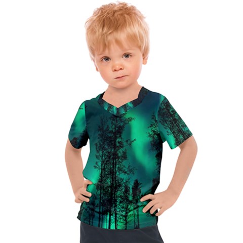 Aurora Northern Lights Celestial Magical Astronomy Kids  Sports Tee by pakminggu