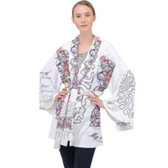 Neurodivergent Creative Smart Brain Long Sleeve Velvet Kimono  by pakminggu