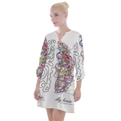 Neurodivergent Creative Smart Brain Open Neck Shift Dress by pakminggu