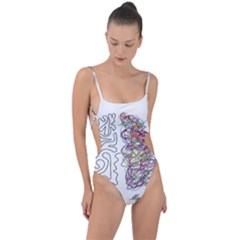 Neurodivergent Creative Smart Brain Tie Strap One Piece Swimsuit by pakminggu