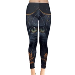 Art Cat Drawing Mammal Animal Feline Leggings  by pakminggu