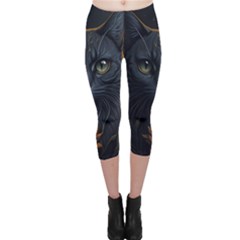 Art Cat Drawing Mammal Animal Feline Capri Leggings  by pakminggu