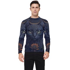 Art Cat Drawing Mammal Animal Feline Men s Long Sleeve Rash Guard by pakminggu