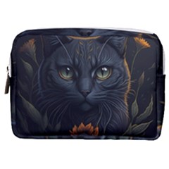 Art Cat Drawing Mammal Animal Feline Make Up Pouch (medium) by pakminggu