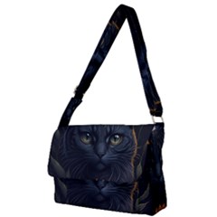 Art Cat Drawing Mammal Animal Feline Full Print Messenger Bag (l) by pakminggu