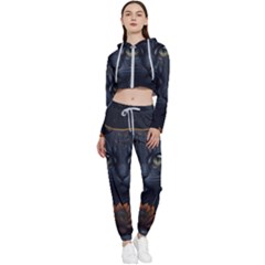 Art Cat Drawing Mammal Animal Feline Cropped Zip Up Lounge Set by pakminggu