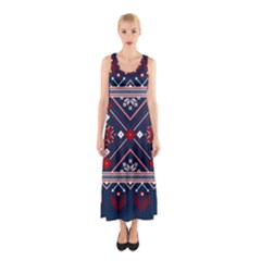 Ukrainian Folk Seamless Pattern Ornament Sleeveless Maxi Dress by pakminggu