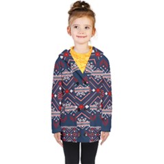 Ukrainian Folk Seamless Pattern Ornament Kids  Double Breasted Button Coat by pakminggu