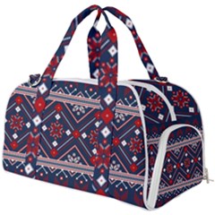 Ukrainian Folk Seamless Pattern Ornament Burner Gym Duffel Bag by pakminggu