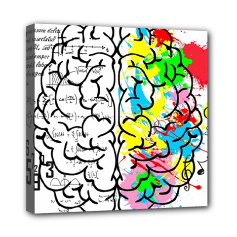 Brain Left Logic Language Science Mini Canvas 8  X 8  (stretched) by pakminggu