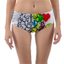 Brain Left Logic Language Science Reversible Mid-Waist Bikini Bottoms View1