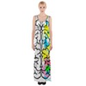 Brain Left Logic Language Science Thigh Split Maxi Dress View1