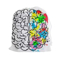 Brain Left Logic Language Science Drawstring Pouch (2xl) by pakminggu