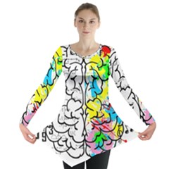 Brain Left Logic Language Science Long Sleeve Tunic  by pakminggu