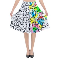 Brain Left Logic Language Science Flared Midi Skirt by pakminggu