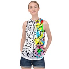 Brain Left Logic Language Science High Neck Satin Top by pakminggu