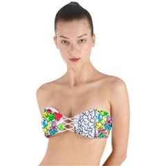 Brain Left Logic Language Science Twist Bandeau Bikini Top by pakminggu