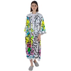 Brain Left Logic Language Science Maxi Satin Kimono by pakminggu