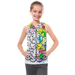 Brain Left Logic Language Science Kids  Sleeveless Hoodie by pakminggu