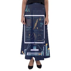 Remote Work Work From Home Online Work Flared Maxi Skirt by pakminggu