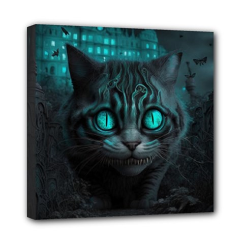 Angry Cat Fantasy Mini Canvas 8  X 8  (stretched) by pakminggu