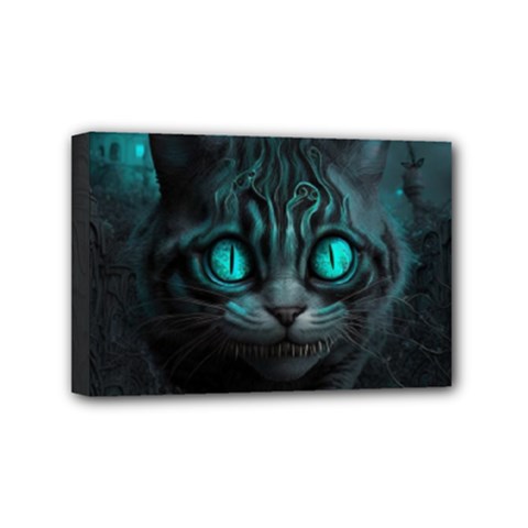 Angry Cat Fantasy Mini Canvas 6  X 4  (stretched) by pakminggu