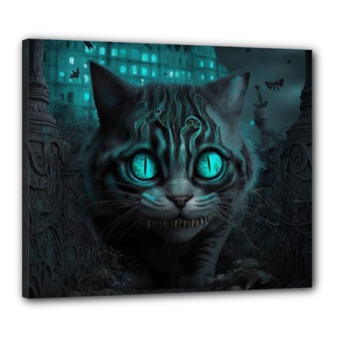 Angry Cat Fantasy Canvas 24  X 20  (stretched) by pakminggu