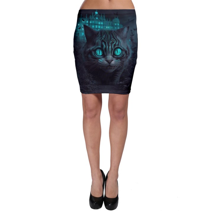 Angry Cat Fantasy Bodycon Skirt