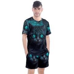 Angry Cat Fantasy Men s Mesh Tee And Shorts Set