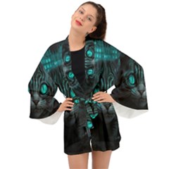 Angry Cat Fantasy Long Sleeve Kimono by pakminggu