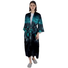 Angry Cat Fantasy Maxi Satin Kimono by pakminggu