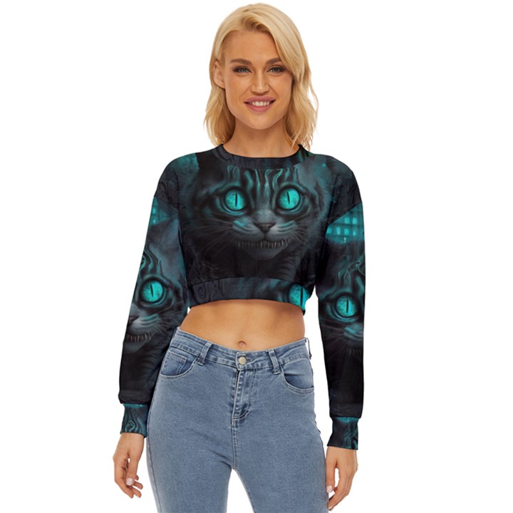 Angry Cat Fantasy Lightweight Long Sleeve Sweatshirt