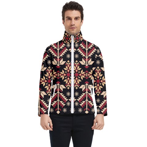 Vector Illustration Of Ukrainian Folk Seamless Pattern Ethnic Ornament Border Element Traditional Men s Bomber Jacket by pakminggu