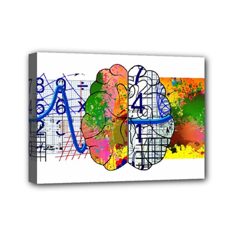 Brain Cerebrum Biology Abstract Mini Canvas 7  X 5  (stretched) by pakminggu